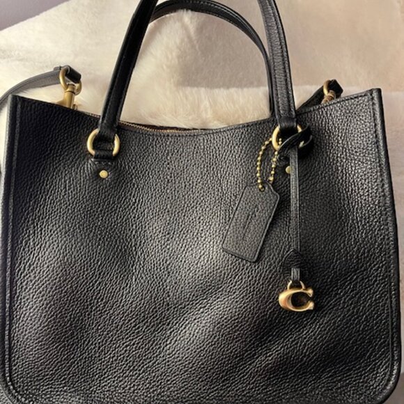 Coach - Black Refined Pebble Leather Tote & Wallet - Picture 3 of 8
